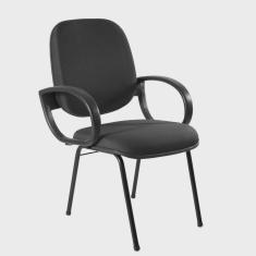 Imagem de Cadeira Escritório Coletiva Diretor Fixa Estofada com Braço Orelha Metal Wood Design