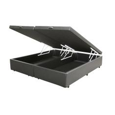 Imagem de Base Box Baú Blindado Queen Bipartido AColchoes Sintético Cinza 41x158x198 c/ Tampo Inteiriço