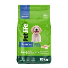 Imagem de Ração Seca Pet.Life Frango E Arroz Para Cães Filhotes - 15 Kg