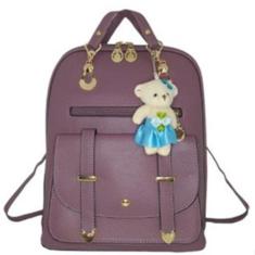 Imagem de Bolsa Mochila Feminina Com Chaveiro Urso Material Sintético Bl1201 - K