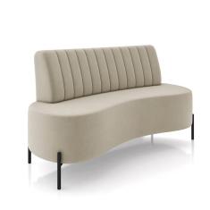 Imagem de Sofá 2 Lugares Living 135cm Pé Ferro Pto Maraú Veludo Bege K01 - D`Rossi