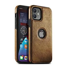 Imagem de Capa de telefone de couro pu fino para iphone 13 12 11 pro max mini xr xs x 8 7 6 s plus se silicone macio capa traseira à prova de choque, marrom, para iphone 12
