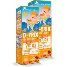 Imagem de Kit Com 2 D-TRIX - Vitamina D3 Kids em Gotas 30ml Flora Nativa do Brasil