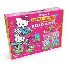 Imagem de Quebra-Cabeça Infantil 4 em 1 Para Colorir Hello Kitty - Com 72 Peças E 3 Hidrocor - Leo&Leo