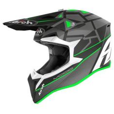 Imagem de Capacete Motocross Airoh Wraap Mood Verde Trilha Off Road, Preto verde