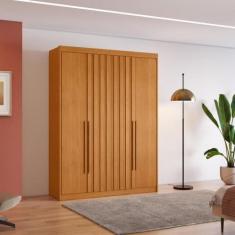 Imagem de Guarda Roupa Casal 4 Portas Ripado Grécia Conquista Móveis, Cinamomo