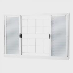 Imagem de Janela de Aço Veneziana de Correr 100x150cm 6 Folhas com Grade Minas Sul mgm