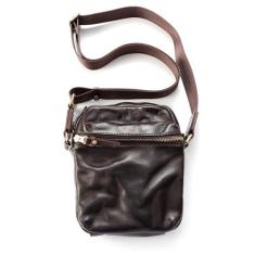 Imagem de IJUN Bolsa tiracolo de couro de flor integral pequena bolsa tiracolo de couro genuíno vintage italiano lavado vegetal curtido, Marrom