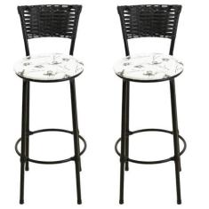 Imagem de Kit 2 banquetas alta cozinha bar balcão area gourmet - ESPAÇO JUNCO, B