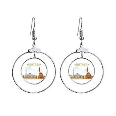 Imagem de Brincos Cidade Castelo Eritreia Pendente Argola Joias Círculo Drop