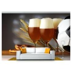 Imagem de Papel De Parede Cerveja Pretzel Futebol Bola 3D Al61