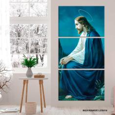 Imagem de Conjunto De 3 Telas Decorativa Jesus Cristo