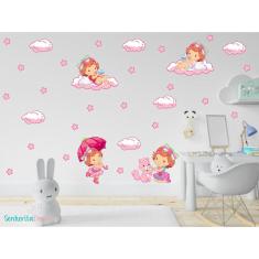 Imagem de Adesivo de parede moranguinho nuvens quarto de meninas