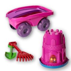 Imagem de Kit Carriola De Brinquedo E Balde Praia Com Pá E Rastelo - Mamutte Bri