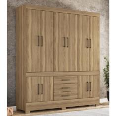 Imagem de Guarda Roupa Roupeiro Casal 83530 10 Portas 03 Gavetas New Murano Amendola Touch Demóbile
