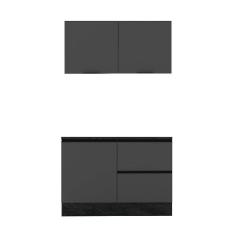 Imagem de Cozinha Compacta Armário Vidro Balcão Etna Poliman Móveis