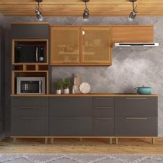 Imagem de Cozinha Completa 5 Peças 8 Portas 6 Gavetas Madri freijo/cinza