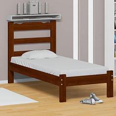 Imagem de Cama De Solteiro De Madeira Castanho Esmeralda Nemargi