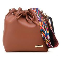 Imagem de Bolsa Saco Feminina Fecho Cordao Ajustavel Alça Gorgurao Colorida Etni