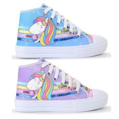 Imagem de Kit 2 Tênis Infantil Feminino Unicórnio Botinha Menina 040 - Lukys Cal