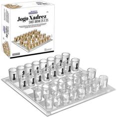 Imagem de Jogo De Shot Jogo De Xadrez Drink Tabuleiro De Vidro 35cm - Western