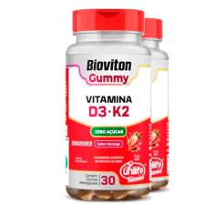 Imagem de Kit 2 Gummy Vitamina D3 + K2 Morango Unilife 30 gomas