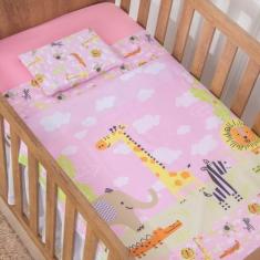 Imagem de Jogo de lençol para berço 03 pecas safari diversas cores Menino e Meni