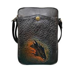 Imagem de Balona Bolsa tiracolo lateral de ombro impressa em 3D de couro genuíno para homens e mulheres, Multicor, Small