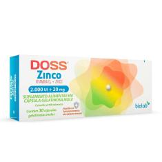 Imagem de Suplemento Alimentar Doss Zinco 2.000UI + 20mg com 30 cápsulas 30 Cápsulas Gelatinosas Moles