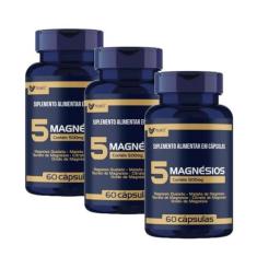 Imagem de 5 Magnesio Quelato Malato Taurato 60 Capsulas 3 Unidades