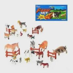 Imagem de Kit Brinquedo 8 Animais Da Fazenda Miniatura Medio Borracha