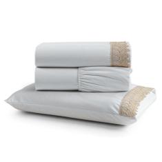 Imagem de Jogo De Lençol Solteiro Suavitec Grippir 3 Peças - Branco - Casa Show