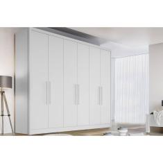 Imagem de Guarda Roupa Casal 6 Portas e 8 Gavetas New Vértice/Messina Branco - Novo Horizonte