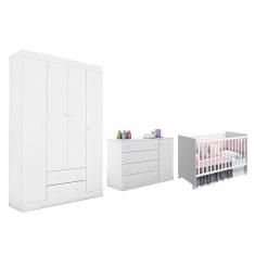 Imagem de Dormitório Infantil Helena Guarda Roupa, Cômoda e Berço Tico - Phoenix Baby