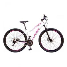 Imagem de Bicicleta Feminina Aro 29 Ksw Mwza Alumínio 24v Câmbios Shimano Garfo Suspensão Branco-pink-violete 17