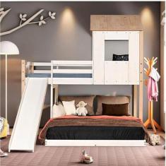 Imagem de Beliche Casal Montessoriano Family com Escorregador Casatema
