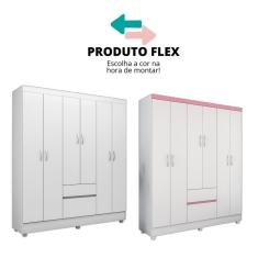 Imagem de Guarda-roupa 6 Pts 2 Gavetas Flash Ii Branco Demóbile Branco