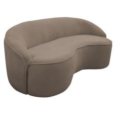 Imagem de Sofá Curvo Montserrat 180cm 03 Lugares Bouclé Marrom Claro - Nexta Cas