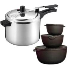 Imagem de Panela de pressão 4,5 litros + kit bowls saladeiras 3 unidades - Olive