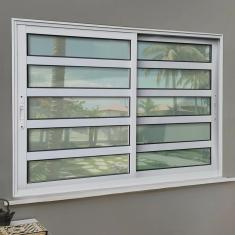 Imagem de Janela Elite com Travessas 2 Folhas Moveis 100 X 100 Vidro Liso