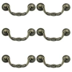Imagem de Seimneire 6 puxadores de armário vintage, puxadores de cômoda, puxadores de gaveta de 96 mm, puxadores de liga de zinco, puxadores de armário antigos puxadores rústicos para banheiro, quarto, cozinha