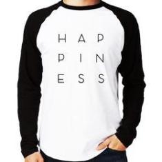 Imagem de Camiseta Raglan Happiness Manga Longa - Foca Na Moda