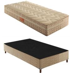 Imagem de Box Solteiro Florença 42x88x188cm com Colchão Solteiro Molas Ensacadas Júlia 28x88x188cm Rustico Bege