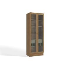 Imagem de Paneleiro De Cozinha Modulado Botanic M628 C/ 2 Portas Vidro E 1 Gaveta 50cm Nogueira/verde Oliva