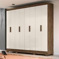 Imagem de Guarda Roupa De Casal 8 Portas 236cm Castanho Baunilha Diplomata Moval