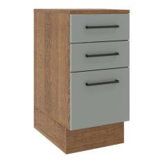 Imagem de Balcão Agata 40 Cm 3 Gavetas Rustic/cinza Madesa