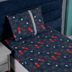 Imagem de Jogo De Lençol Infantil Com Elástico Em Malha Resistente - Meta Mark