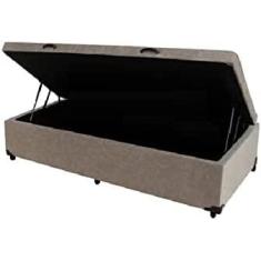 Imagem de Cama Box Com Baú Solteiro Suede Bege