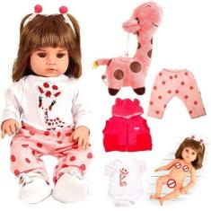 Imagem de Boneca Reborn C/ Girafinha Menina 100% Silicone - Cegonha Reborn Dolls