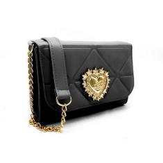 Imagem de Bolsa Transversal Feminina Tiracolo Coração Alça Corrente  - Exclusive